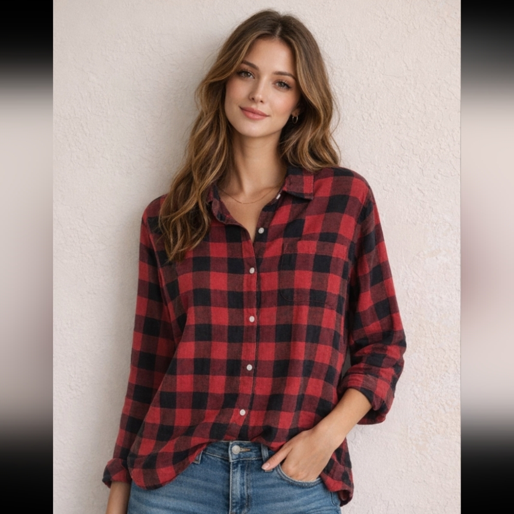 dylan Buffalo Plaid Button-Down NWT Size L